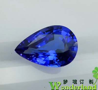 天然5A坦桑石皇家蓝色近矢车菊蓝宝石彩色水滴形戒面戒指吊坠裸石