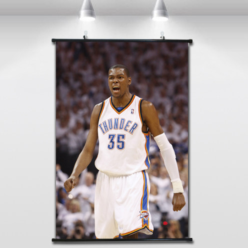 nba雷霆队球星杜兰特霸气卧室海报书房有无框画布料画挂画装饰画