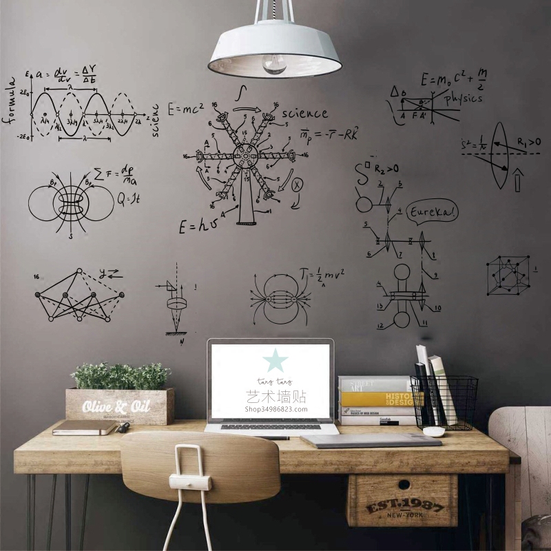 物理公式墙贴学校科学教育实验室教室布置高中辅导培训班创意贴纸