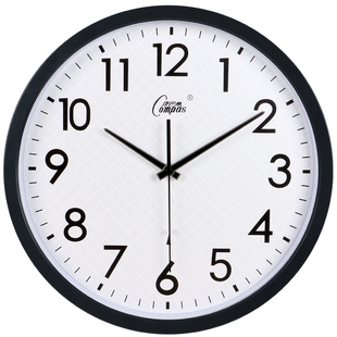 康巴丝14英寸钟表客厅卧室创意挂钟静音扫描第三代智能电波钟 包邮