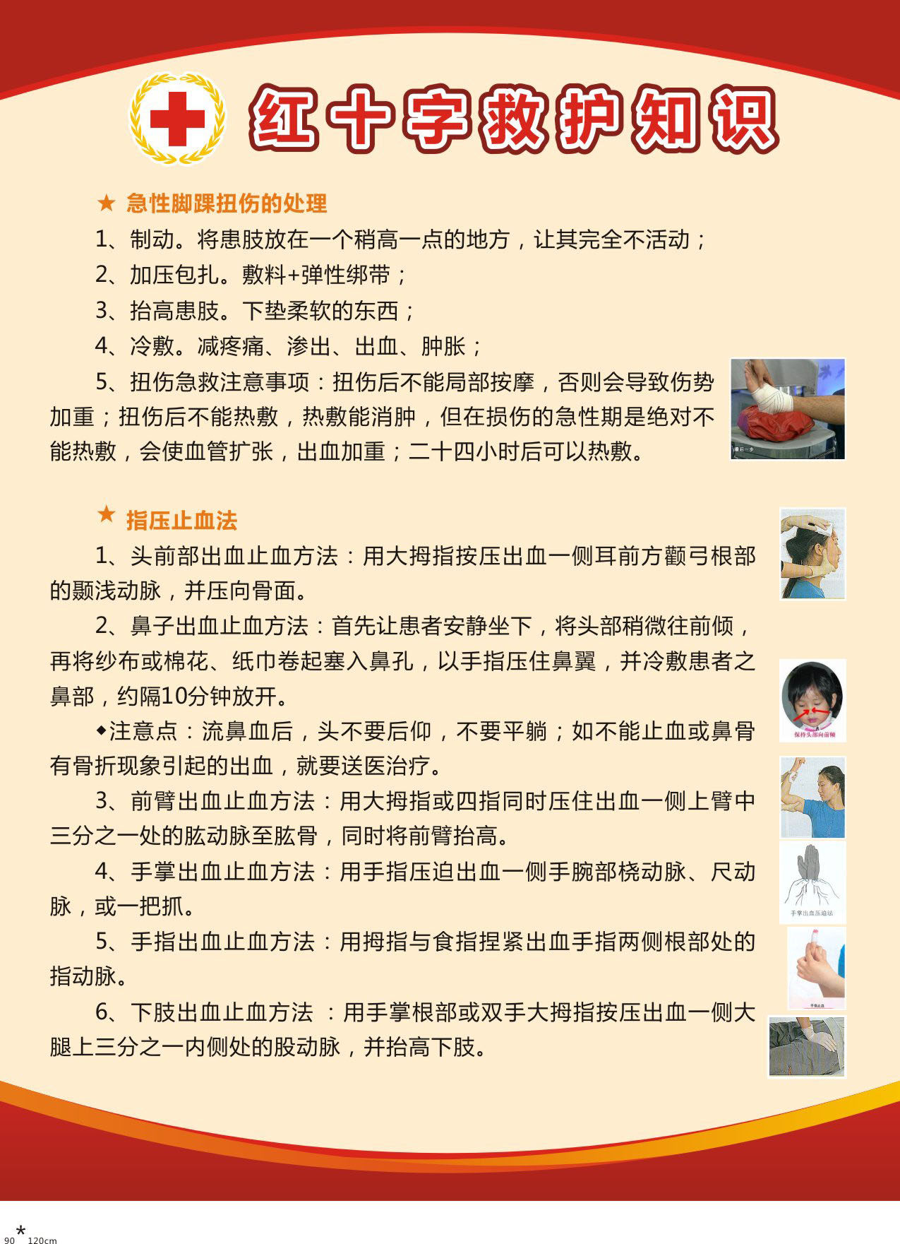 737海报印制948红十字会救助知识4急性脚踝扭伤的处理指压止血法
