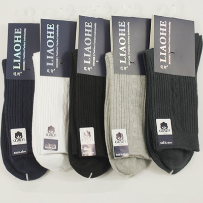 加厚防臭耐磨辽河吸汗透气纯棉中筒防起球男士吸汗男袜子秋冬保暖
