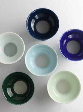 春茂祥景德镇颜色釉粉青墨绿茶漏