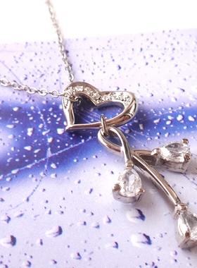 镀18k白金色花朵锁骨链满百包邮