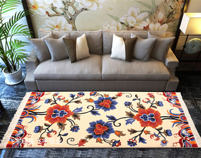 客厅沙发茶几中式风飘窗床边毯