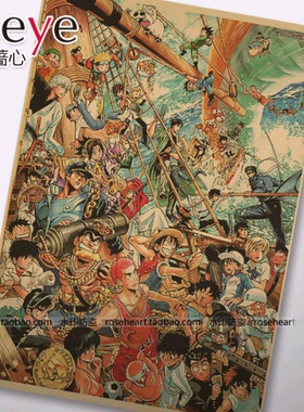 儿时动漫人物 怀旧复古老海报 装饰画芯 牛皮纸海报 酒吧装饰画