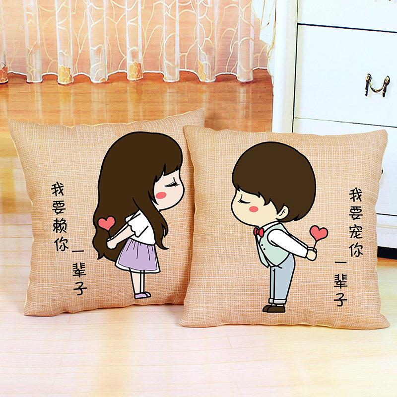 十字绣抱枕客厅简约现代情侣一对简单绣沙发靠垫十字绣2024新款