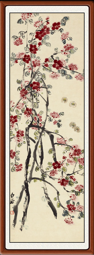 装饰画国画真迹客厅非手绘十品花鸟画挂画卧室仿齐白石梅花赠装裱