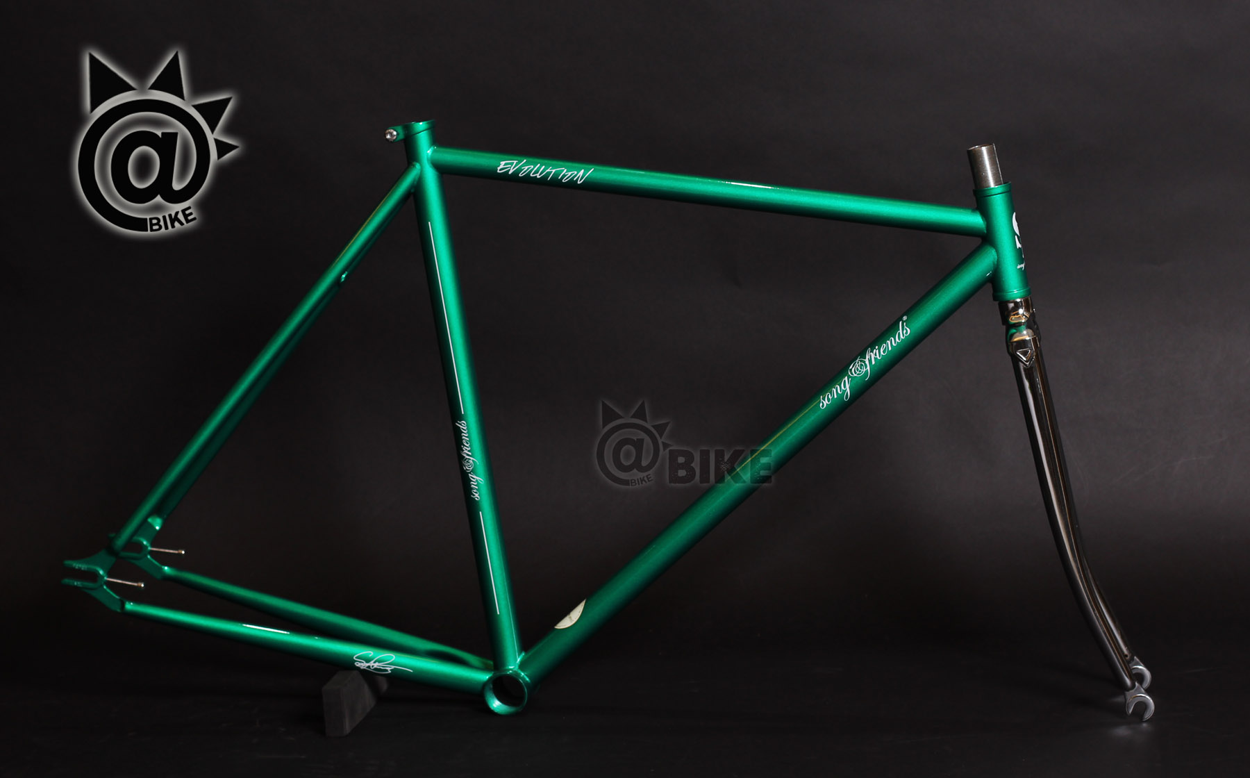 @BIKE FIXED GEAR SF song&friends  进化 复古 钢车架组 绿色