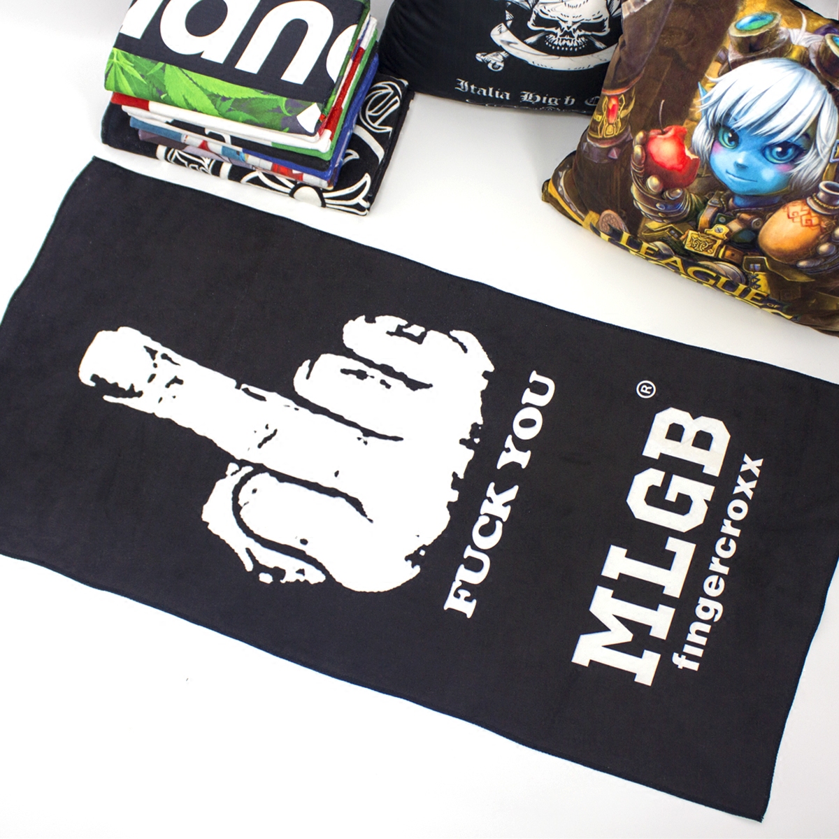 mlgb字母炭黑色diy一件定制潮牌健身篮球足球加宽运动毛巾浴巾