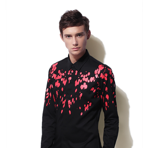 歐洲站  經典水墨點印花襯衫潮牌走秀襯衫長袖襯衣男劉恺威同款在類目 男裝, 襯衫中 - 來自Buy2taobao.com提供專業的淘寶代購服務