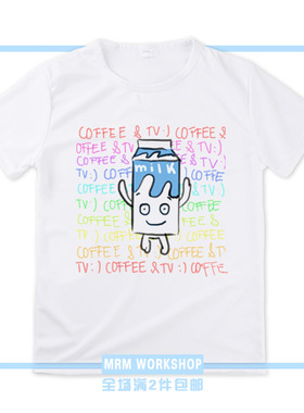 Blur 模糊污点英伦国摇滚乐队Damon Albarn milk周边T恤短袖