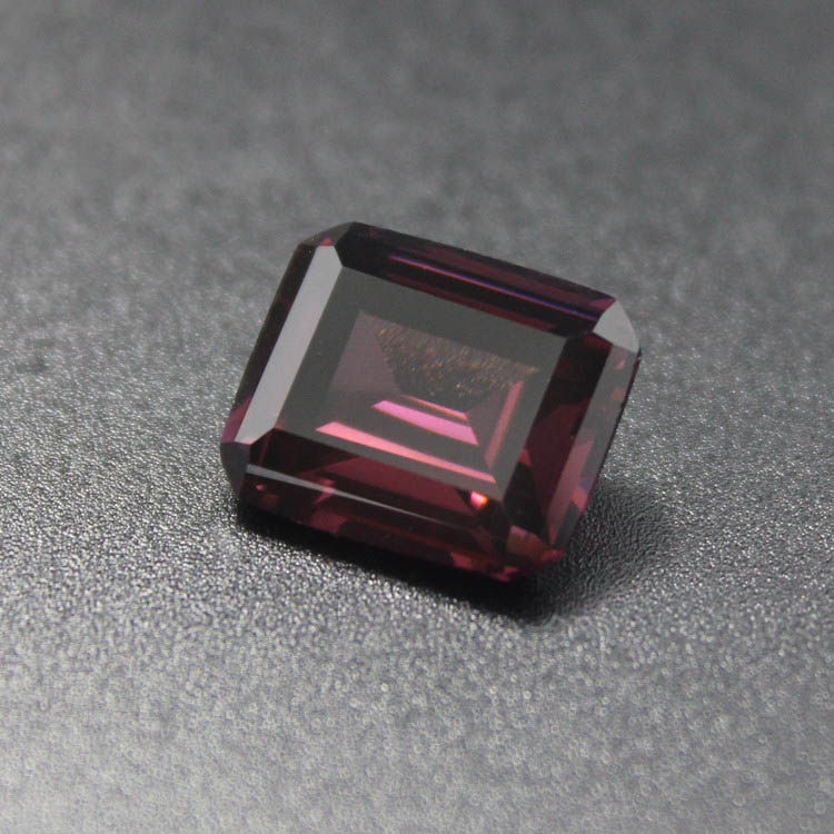 俄罗斯进口胭红瑞士钻长方形祖母绿切割胭锆钻石锆石戒指戒面明星