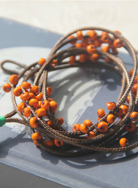 民族风多层皮质复古饰品手链