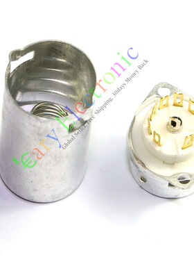 陶瓷九脚电子管镀金GZC9-F-B-55-G管座带屏蔽罩适于12AU7 6n11等