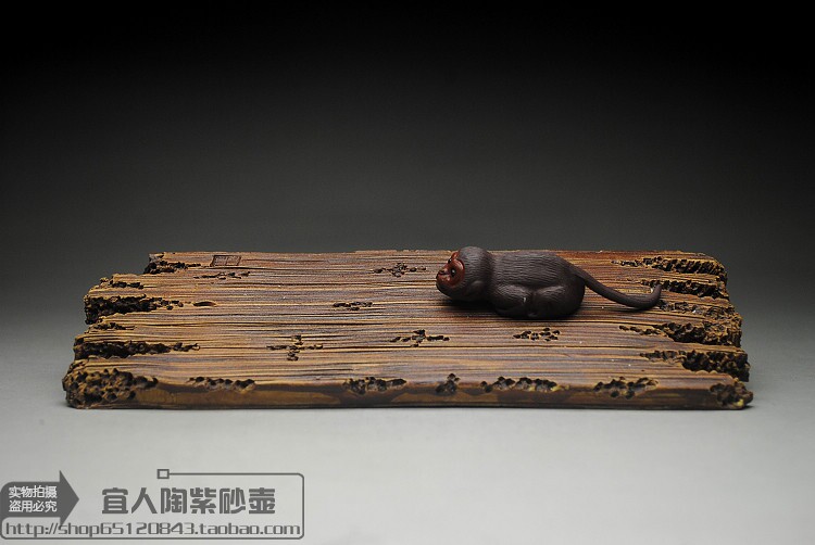 促销宜兴茶宠家居摆件 高档原矿紫砂香插 全手工精品雕塑壶托盖托