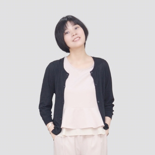 春秋女装 甜美日单a.r.w百搭简约纯棉针织开衫空调衫earth music