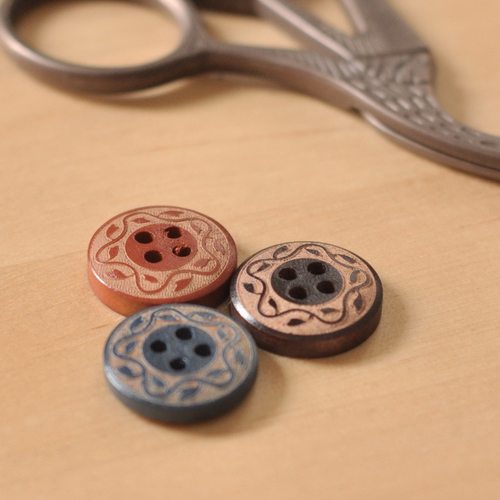 2粒17cm复古蓝棕红手工diy纽扣