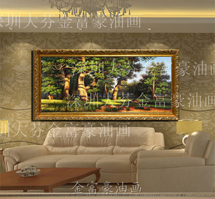 有框手绘俄罗斯风景油画客厅办公室会所家居别墅酒店装 经典 饰挂画
