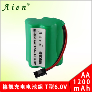 Aien 5号AA1200mAh 6V T型 玩具车遥控车 镍氢充电电池组