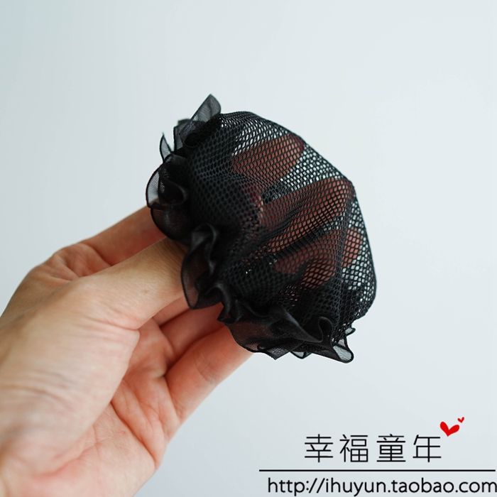 儿童发饰品 黑色儿童发网 跳舞盘发发网 儿童头饰