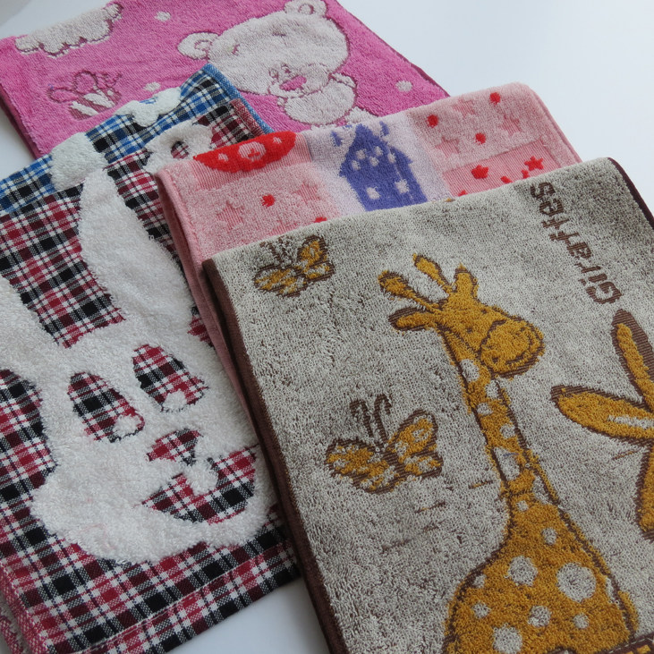 出口日本外贸余单 纯棉纱布 无捻纱割绒柔软 婴幼儿童小毛巾面巾