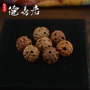高古老珠子仿古核雕珠子木雕圆珠散珠手工雕刻木圆珠配珠配件