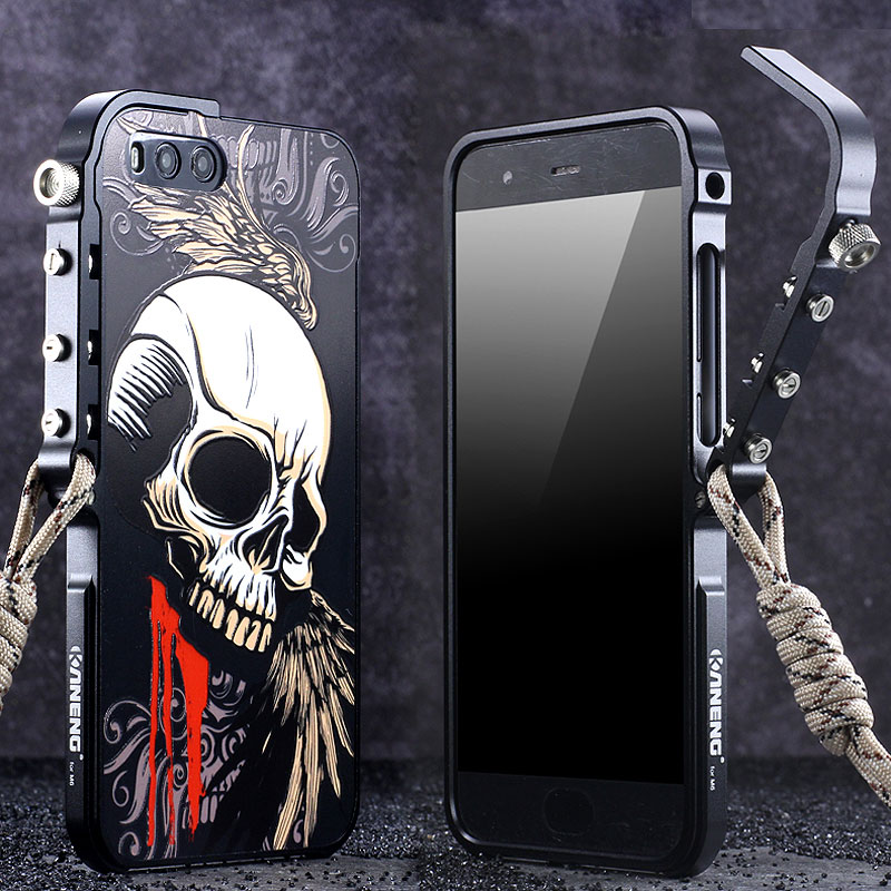 KANENG Mechanical Arm Trigger Aluminum Bumper Metal Frame 3D Cameo Back Cover Case for Xiaomi Mi 6