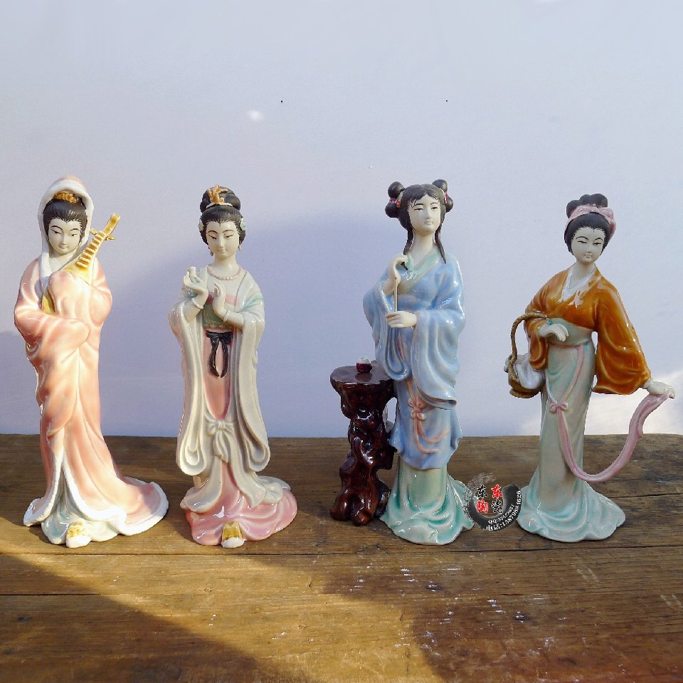 雕塑瓷美人摆件 家居饰品 书房摆设四大美女 杨贵妃貂蝉昭君西施