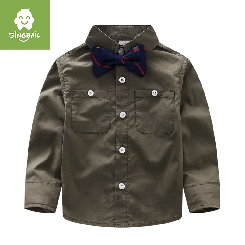 Chemise garcon SINGBAIL à manche longue - Ref 2082506 Image 1