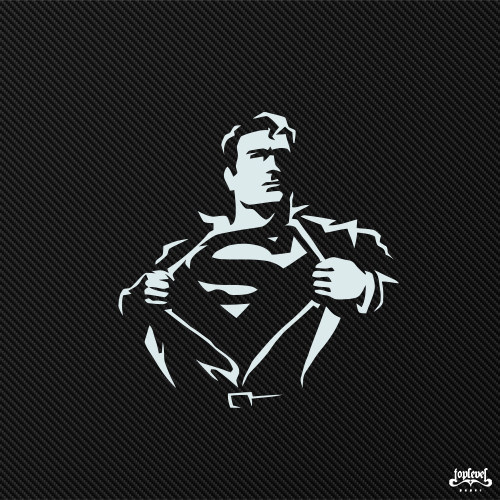 tlp镂空车贴 dc漫画超人superman脱衣变身行李箱贴汽车风挡玻璃贴