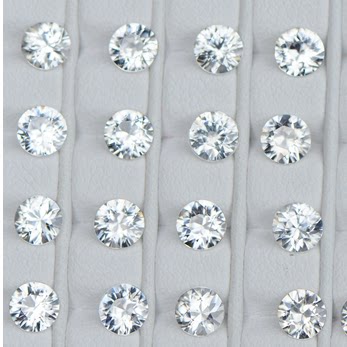 天然锆石戒面裸石 非人造 白色圆形cz刻面钻石 宝石散珠diy