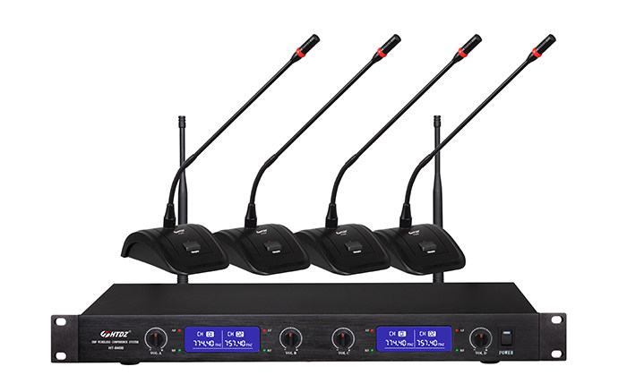 广州实体 HTDAY海天HT-840B  台式麦克风 一拖四 U段无线会议话筒