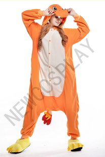 卡通连体睡衣小火龙连身衣男女情侣秋冬亲子表演家居摇拉绒onesie
