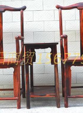 红木家具老挝大红酸枝官帽椅圈椅办公椅交趾黄檀官帽椅三件套