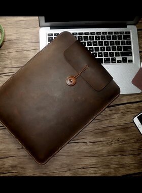 适用苹果电脑包macbook air13内胆包pro14寸16笔记本真皮保护套12