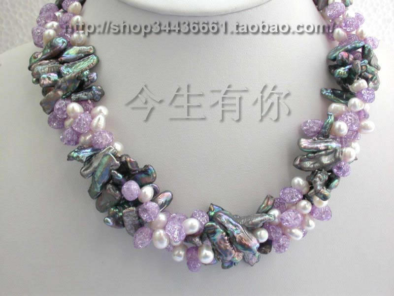 今生有你漂亮款天然琵琶珍珠项链花链女款时尚全国包邮正品保真
