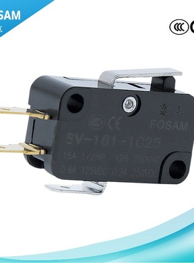 富上 限位行程 SV-161-1C25小型微动开关自复位短柄端子 10只起售