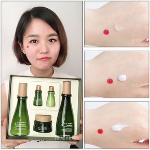 The 补水三件套水乳面部护理套装 韩国专柜正品 saem得鲜亚麻籽保湿