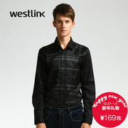 Westlink/West New 2015 winter tide letter cotton gauze mosaic circle set long sleeve shirt