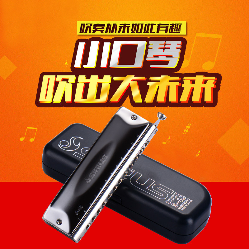 铃木天狼星 S-48S  12孔48音半音阶口琴图片