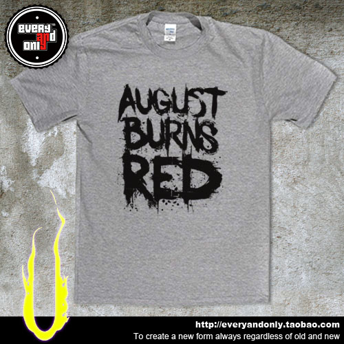 August burns red金属核乐队logo印花图案流行圆领纯棉棉短袖T恤-封面