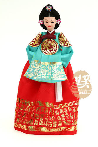韩国进口宫廷皇后韩服娃娃/韩国传统工艺品/摆设品/正品/H-P03406