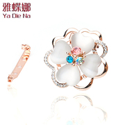 Ya na full rhinestone brooch scarf buckle two water drill Opal silk scarves women corsage XZ57