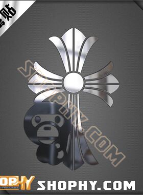 克罗心ChromeHearts金属贴动漫周边手机自行车汽车贴纸06