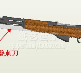 需自己做 70068 苏联 SKS CKC半自动步枪 全长1019mm 3D纸模型DIY