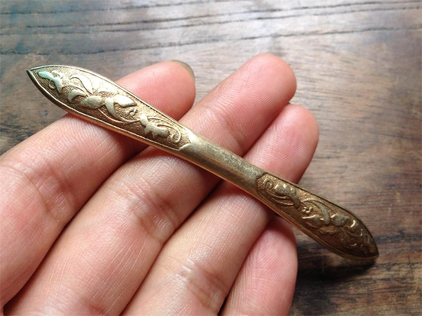 金水一流的清代苏工天成款银鎏金錾花发簪,工艺精湛完美保真保老
