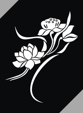 汽车反光贴纸装饰拉花 车身 14144莲花莲藕吉祥 定制