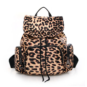 AI fruit 2015 new European cool flashes Leopard backpack blind rivet dome school bag Korean double back