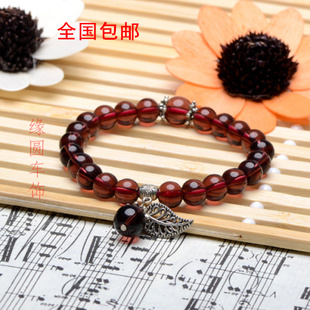 汽车挂件天然藏银树叶手链玻璃手串佛珠档位珠挂件装饰品汽车挂饰